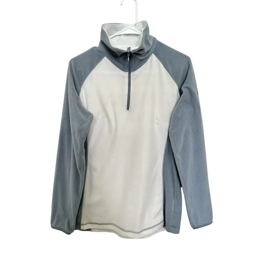 Columbia Women's Glacial Fleece lii 1/2 Zip Size M White/blue - Picture 1 of 6